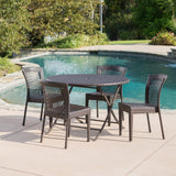 Outdoor 5 Piece Multi-brown Wicker Dining Set - NH500203