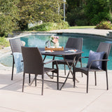 Outdoor 5 Piece Multi-brown Wicker Dining Set - NH600203