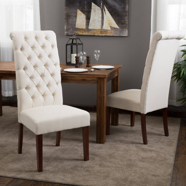 Tall Natural Fabric Dining Chair (Set of 2) - NH658812