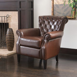 Mid-Century Modern Tufted Club Chair with Rolled Arms - NH639232