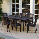 Point 7-pc Outdoor Patio Furniture Brown Wicker Dining Set - NH473532