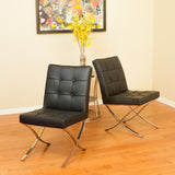 Modern Design Black Leather Dining Chairs (set of 2) - NH140632