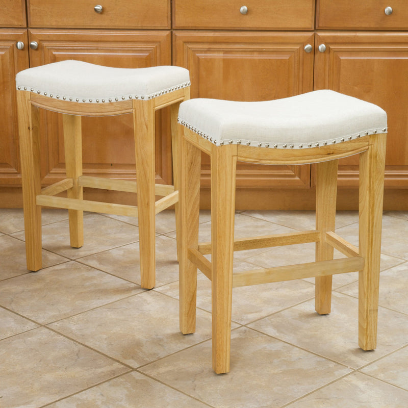 Beige Backless 26-Inch Counter Stools (Set of 2) - NH294732