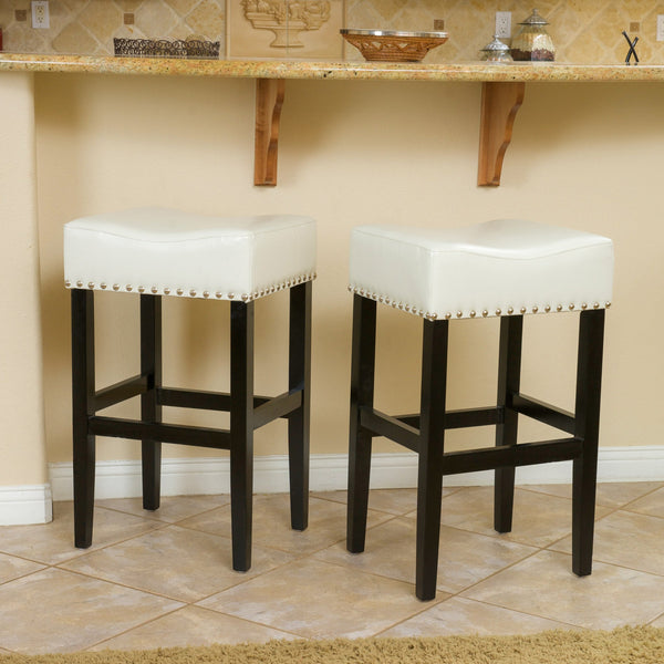 Backless Leather Counter And Bar Stool, Set Of 2 - Nh635832 – Noble 