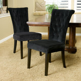 Black Velvet Dining Chairs (Set of 2) - NH675832