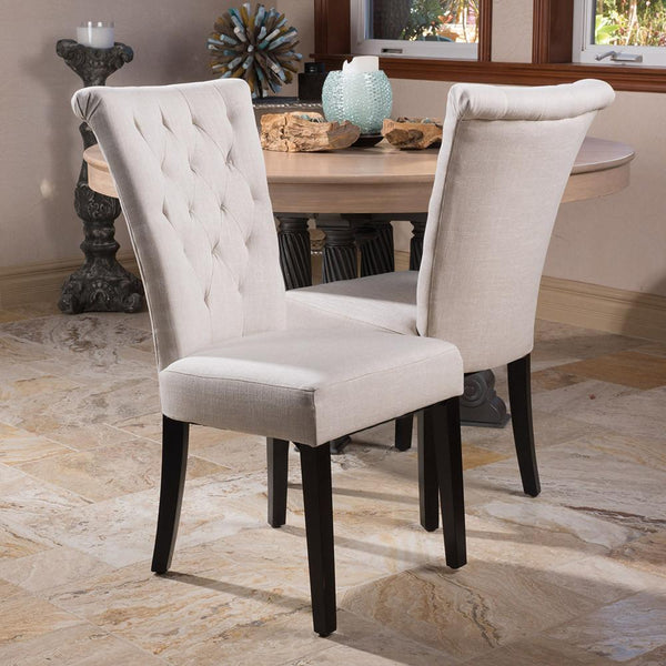 Light Beige Fabric Dining Chair (Set of 2) - NH816832