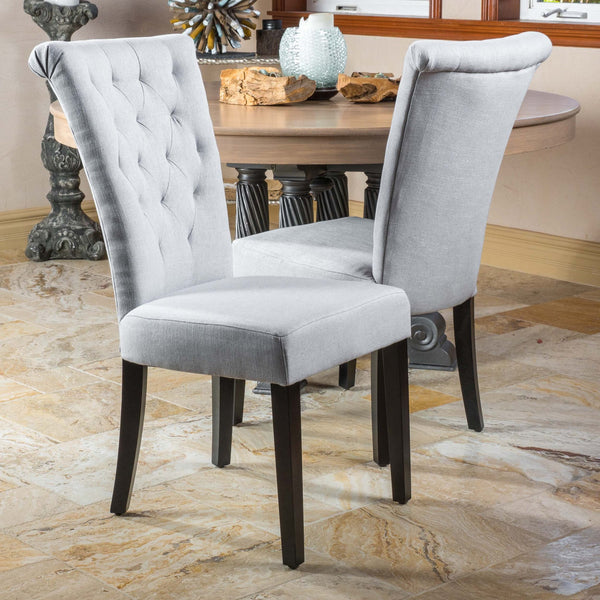 Light Grey Fabric Dining Chairs (Set of 2) - NH026832