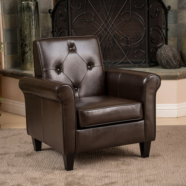 Brown Leather Club Chair - NH756832