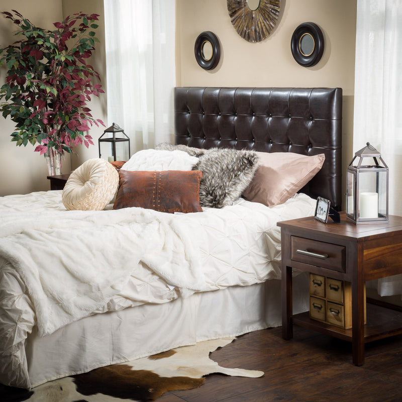 Queen/Full Brown Leather Headboard - NH998832