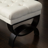 Contemporary Button Tufted Fabric Ottoman Bench - NH103932