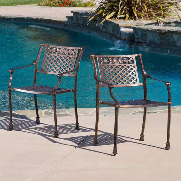 Outdoor Cast Aluminum Dining Chairs (Set of 2) - NH259492