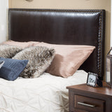 Queen to Full Sized Brown Leather Headboard - NH990592