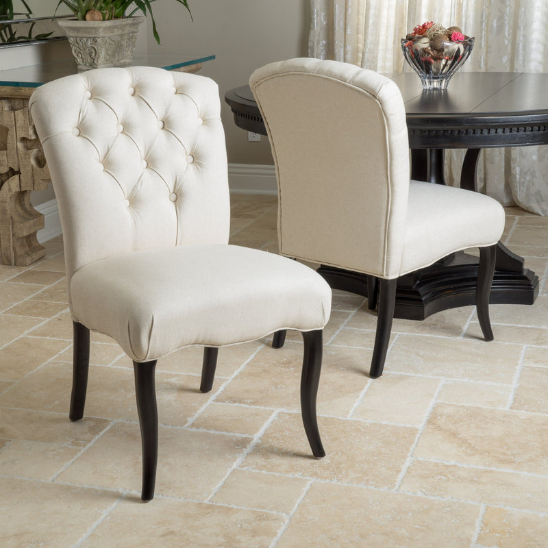Linen Colored Fabric Dining Chairs (Set of 2) - NH514592