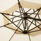Outdoor Beige Cantilever Patio Umbrella & Base - NH934592