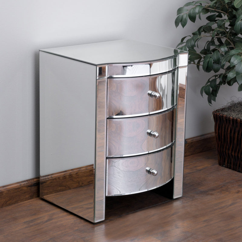 Mirrored Accent 3-Drawer Nightstand - NH764592