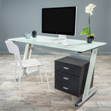 Modern Tempered Glass Computer Desk with Storage - NH865592