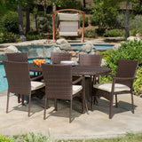 Outdoor 7-piece Wicker Dining Set with Cushions - NH828592