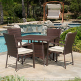 Outdoor 5-piece Wicker Dining Set with Cushions - NH338592