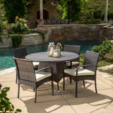 Outdoor 5pc Multibrown Wicker Dining Set - NH458592