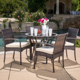 Outdoor 5-piece Wicker Dining Set with Cushions - NH168592