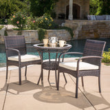 Outdoor 3-piece Wicker Bistro Set with Cushions - NH268592