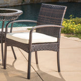 Outdoor 3-piece Wicker Bistro Set with Cushions - NH268592