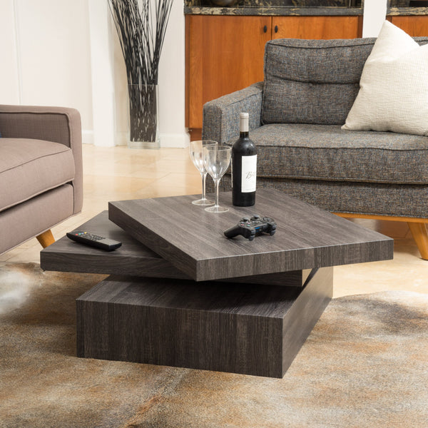 Square Rotating Wood Coffee Table - NH229592