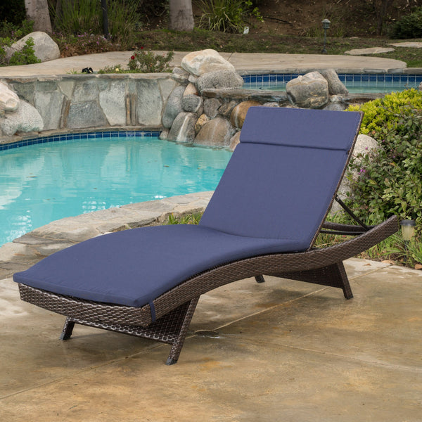 Outdoor Adjustable Chaise Lounge Chair w/ Cushion - NH239592