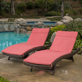 Outdoor Adjustable Chaise Lounge Chairs w/ Cushions (set of 2) - NH339592