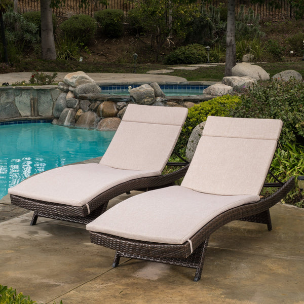 Outdoor Adjustable Chaise Lounge Chairs w/ Cushions (set of 2) - NH339592