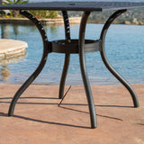 Oudoor Patio Black Cast Aluminum Square Table - NH115692