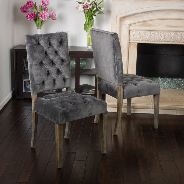Charcoal Velvet Dining Chair (Set of 2) - NH055692