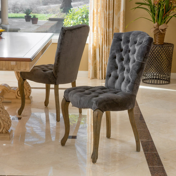 Charcoal Velvet Dining Chair (Set of 2) - NH455692