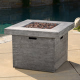 Outdoor 32-inch Square Liquid Propane Fire Pit with Lava Rocks - NH585692