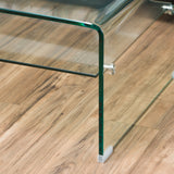 Glass Rectangle Coffee Table w/ Shelf - NH576692