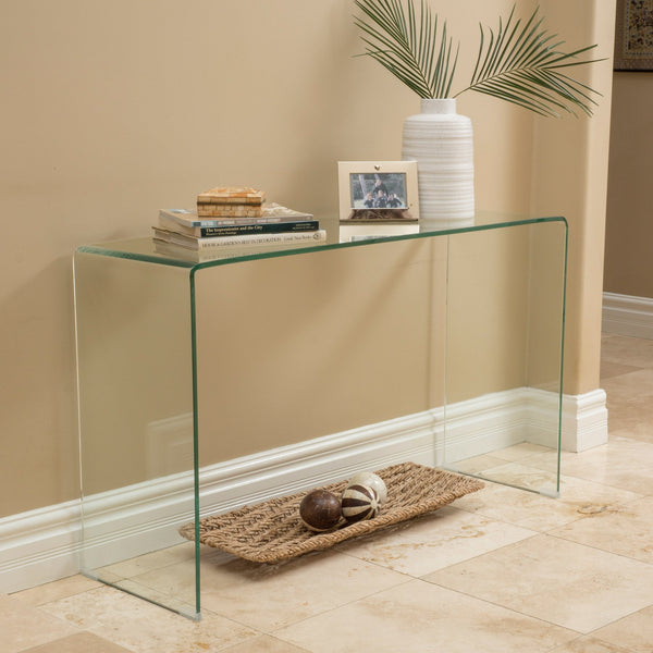 Rectangular Clear 12mm Tempered Glass Console Table - NH696692