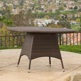 Outdoor Brown Wicker Round Dining Table - NH867692