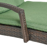 Lakeport Outdoor Wicker Armed Chaise Lounge Chairs w/ Cushions (set of 2)