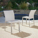 Outdoor Wicker Armless Stack Chairs With Aluminum Frame - NH132103
