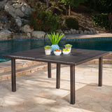Outdoor 64 Inch Wicker Square Dining Table - NH898303
