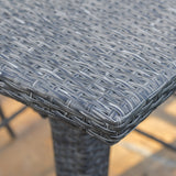 Outdoor Gray Wicker Bar Table - NH720992