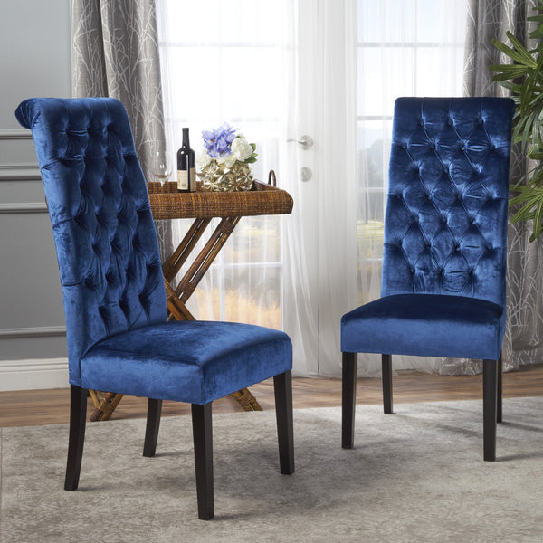 Tall Back Tufted New Velvet Dining Chair (Set of 2) - NH611203