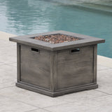 Outdoor Wood Patterned Square Gas Fire Pit - NH428203