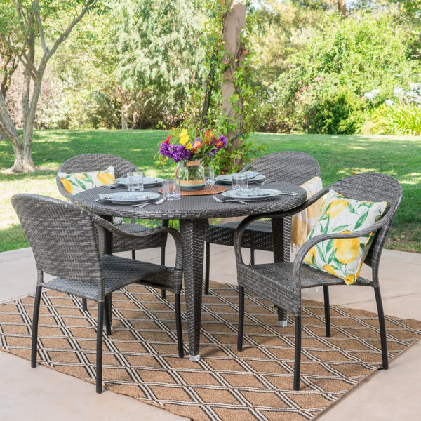Outdoor 5 Piece Wicker Dining Set - NH141103
