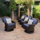 Outdoor Wicker Swivel Club Chairs with Water Resistant Cushion - NH861203