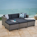 Outdoor Wicker Daybed Set w/ Water Resistant Cushions - NH474003
