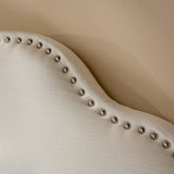 Studded Edge Ivory Fabric Queen/Full Headboard - NH919892