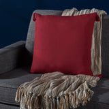 Traditional Square Fabric Throw Pillow with Tassel Accents - NH767203