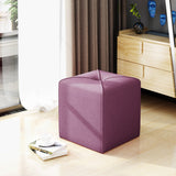 Modern Fabric Upholstered Square Ottoman with Tonal Piping - NH738303