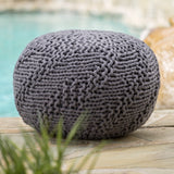 Outdoor Boho Round Hand-Crafted Knitted Ottoman Pouf - NH116003